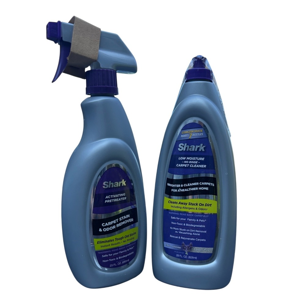Shark Carpet Stain Odor Remover Pretreat & Low Moisture Cleaner Bundle 2pk